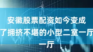安徽股票配资如今变成了拥挤不堪的小型二室一厅